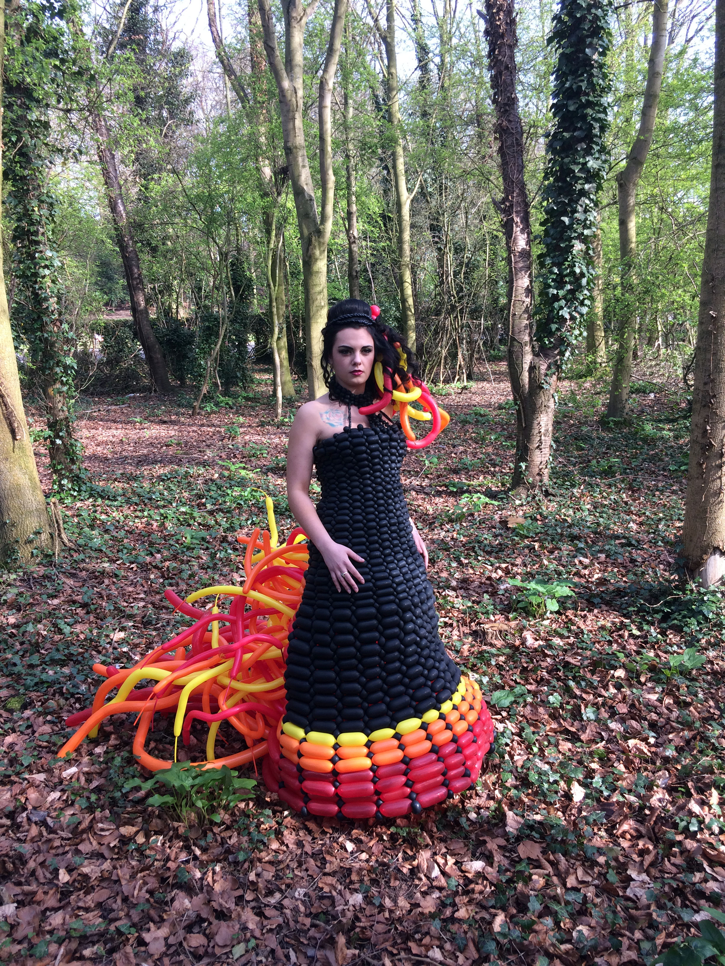 Hunger Games inspired dress at Humber Bridge